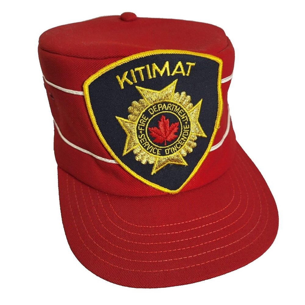 KITIMAT BC FIRE DEPARTMENT Hat Snapback Vintage 80s Cap Trucker Canada